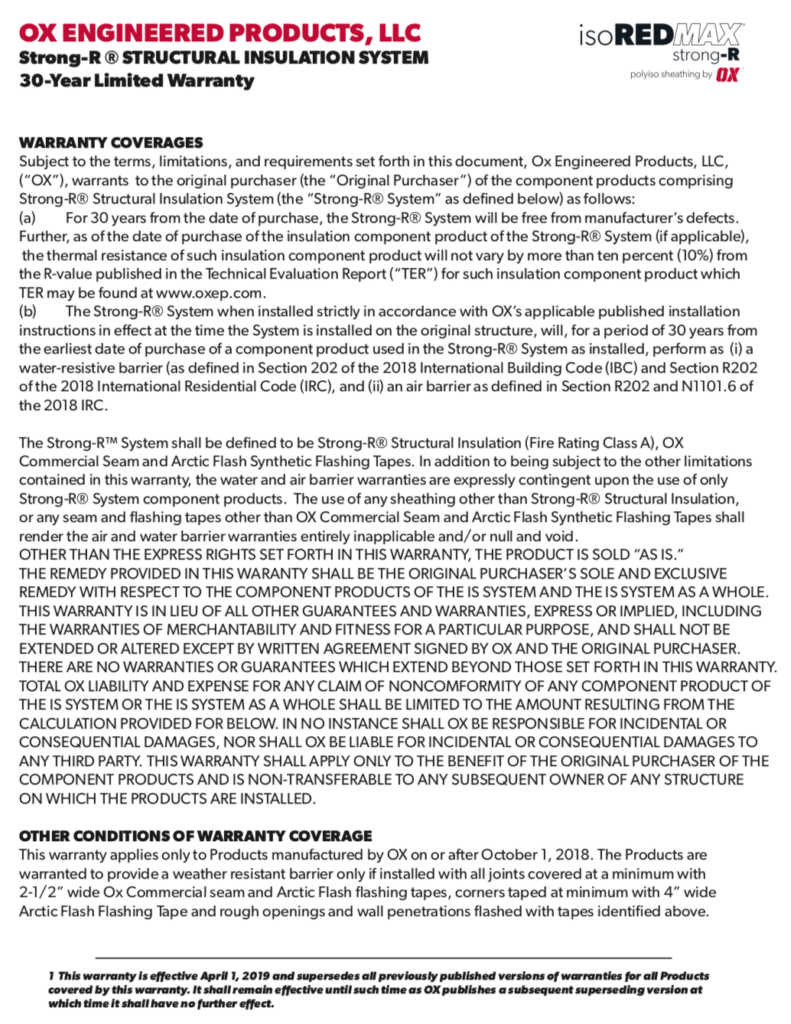 Strong R Warranty Thumbnail OX Engineered Products