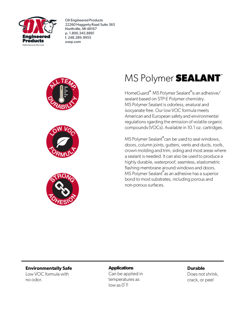 thumbnail of MS Polymer Sealant Brochure