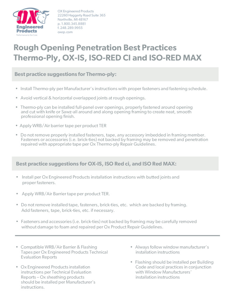 thumbnail of Best Practices Rough Opening Penetrations