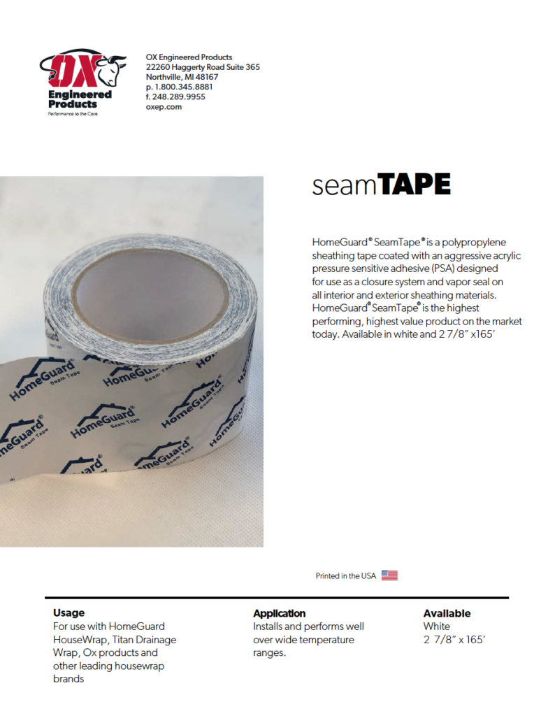 HomeGuard Seam Tape thumbnail OX Engineered Products