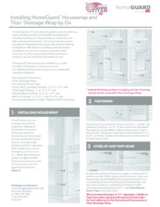 thumbnail of HomeGuard Housewrap or Titan Drainage Wrap Install guide