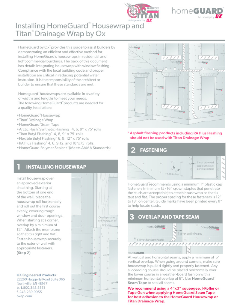 thumbnail of HomeGuard Housewrap or Titan Drainage Wrap Install guide