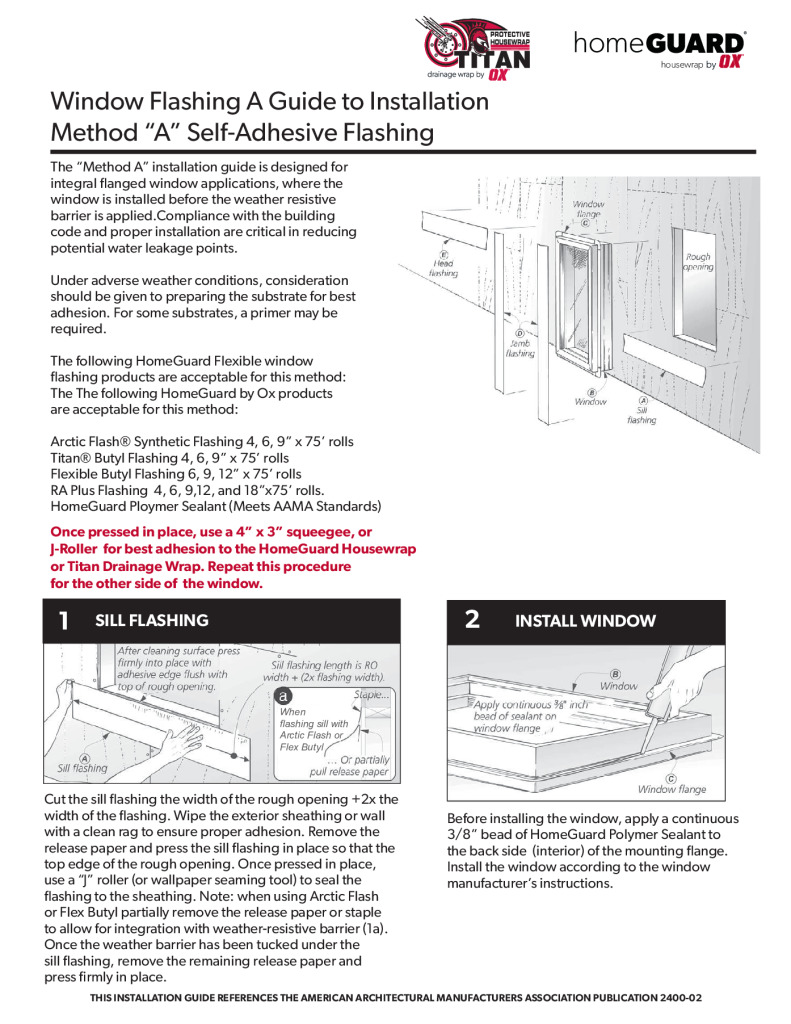 thumbnail of HomeGuard Housewrap or Titan Install Method A