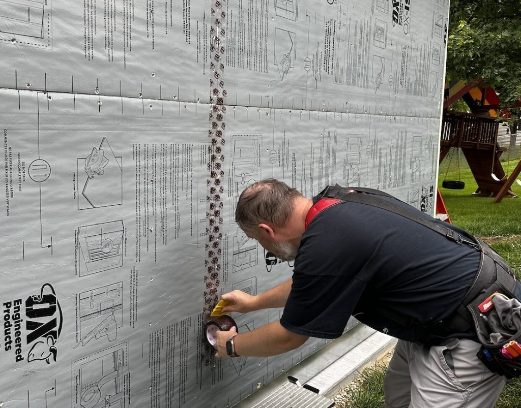 installing seam tape
